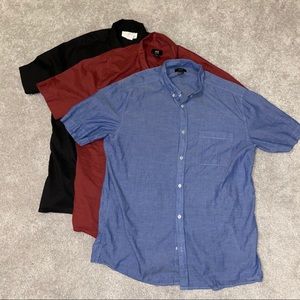 H&M Lot of 3 Short Sleeve Button Down Shirts